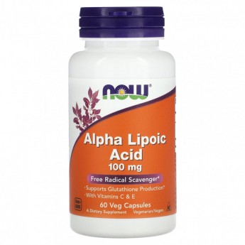 Альфа-липоевая кислота NOW FOODS ALA ALPHA LIPOIC ACID 100mg, 60 капсул Альфа-липоевая кислота NOW FOODS ALA ALPHA LIPOIC ACID 100mg, 60 капсул