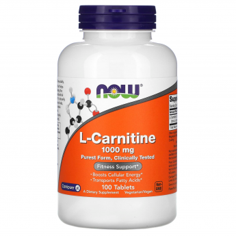 Аминокислота NOW FOODS L-CARNITINE, 1000 мг - 100 таблеток Аминокислота NOW FOODS L-CARNITINE, 1000 мг - 100 таблеток