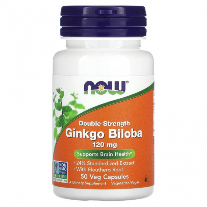 Гинкго билоба NOW FOODS GINKGO BILOBA 120 mg 50 капсул NS9704