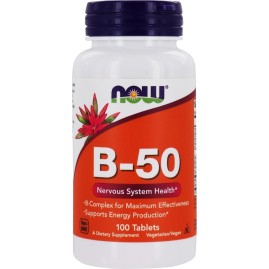Комплекс витаминов группы B NOW FOODS B-50, 100 таблеток Комплекс витаминов группы B NOW FOODS B-50, 100 таблеток