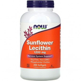Лецитин NOW FOODS LECITHIN SUNFLOWER, 200 капсул Лецитин NOW FOODS LECITHIN SUNFLOWER, 200 капсул
