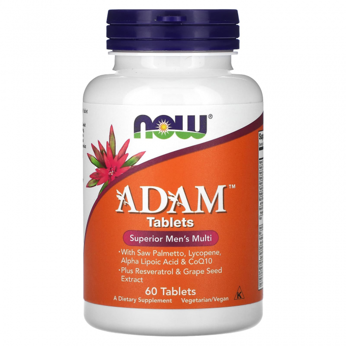 Мультивитамины для мужчин NOW FOODS ADAM MALE MULTI 60 капсул NS5689