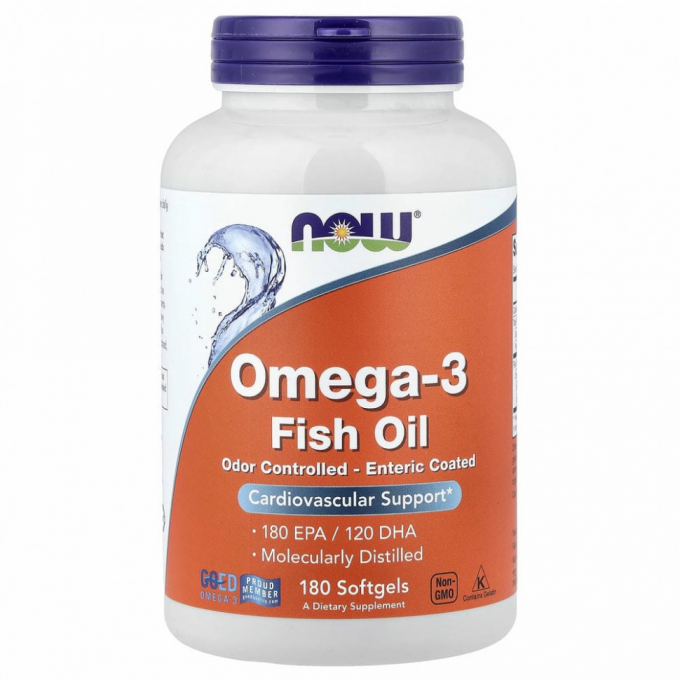 Омега-3 NOW FOODS OMEGA-3 ENTERIC 180 SGELS NS32537