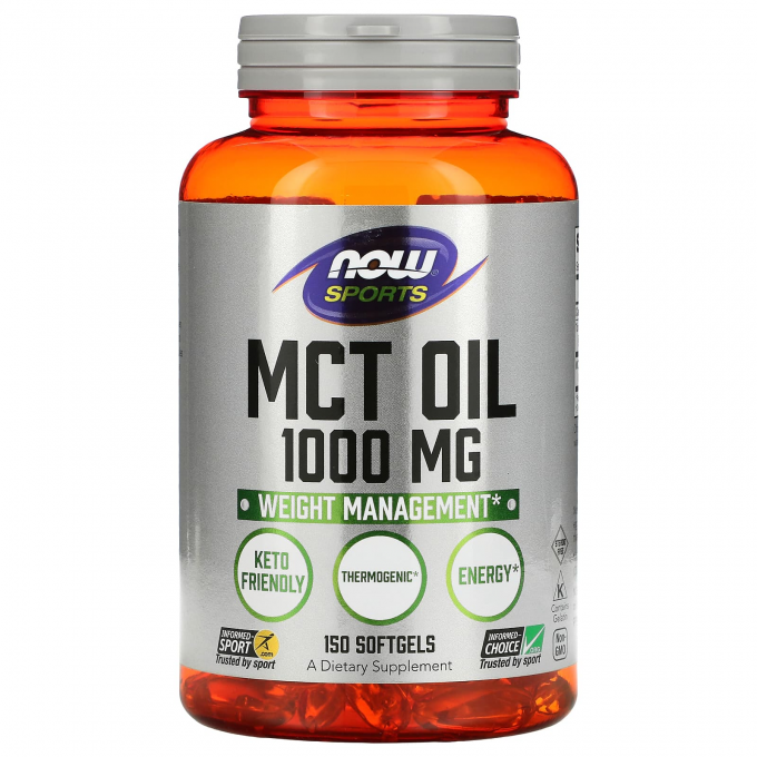 Питание для физической активности NOW FOODS MCT OIL 1000 мг, 150 капсул NS4939