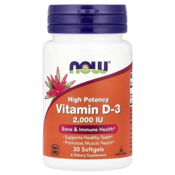 Витамин NOW FOODS VITAMIN D-3 2,000 IU, High Potency, 30 капсул Витамин NOW FOODS VITAMIN D-3 2,000 IU, High Potency, 30 капсул